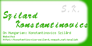 szilard konstantinovics business card
